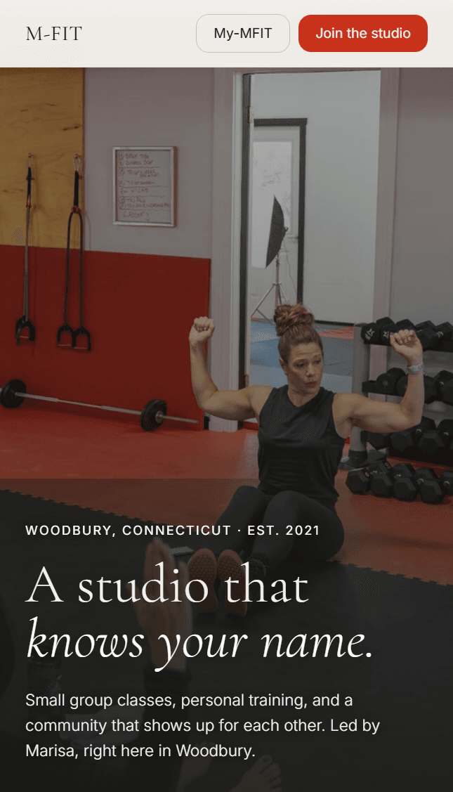 The M-Fit member app home screen